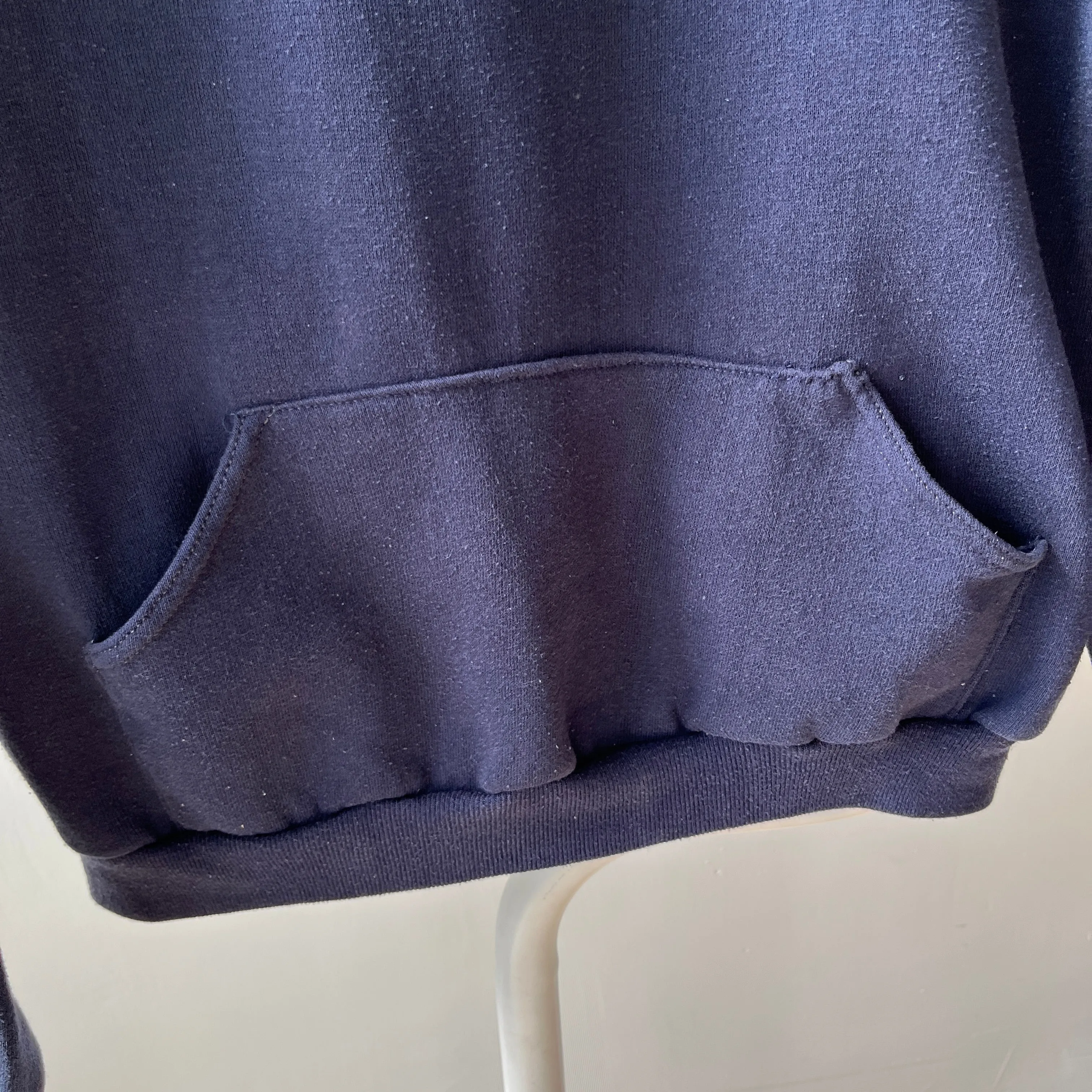 1970/80s Sportswear Pullover Navy Hoodie - Collectible