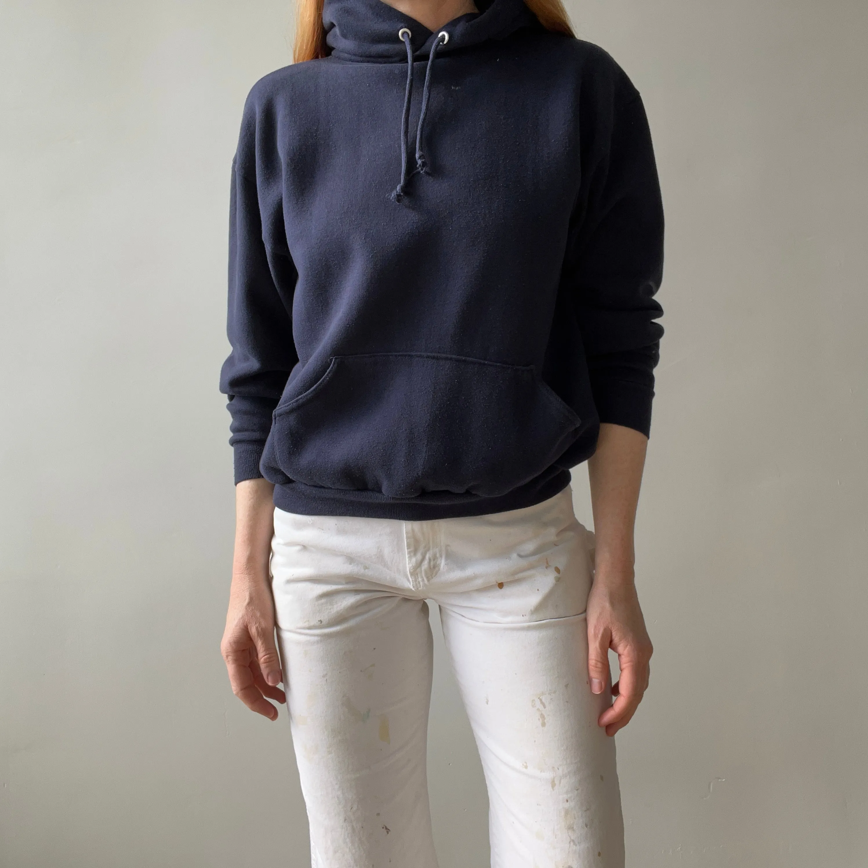 1970/80s Sportswear Pullover Navy Hoodie - Collectible