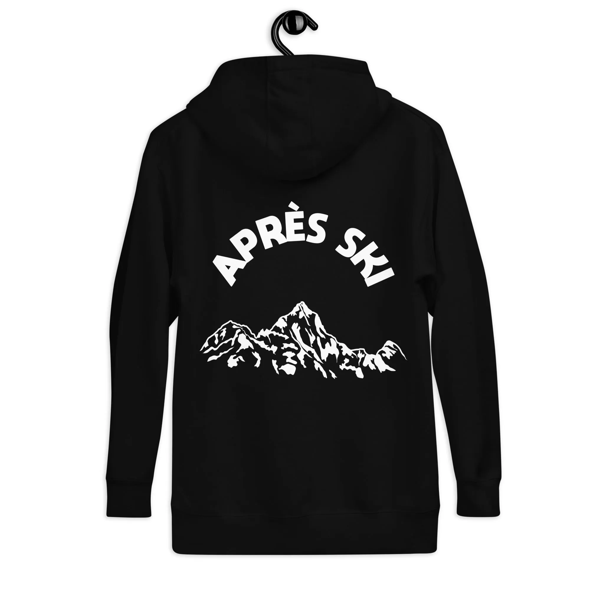Apres Ski Hoodie Print on Back, Mountain Vintage Skiing Pullover Men Women Aesthetic Graphic Hooded Sweatshirt Gift