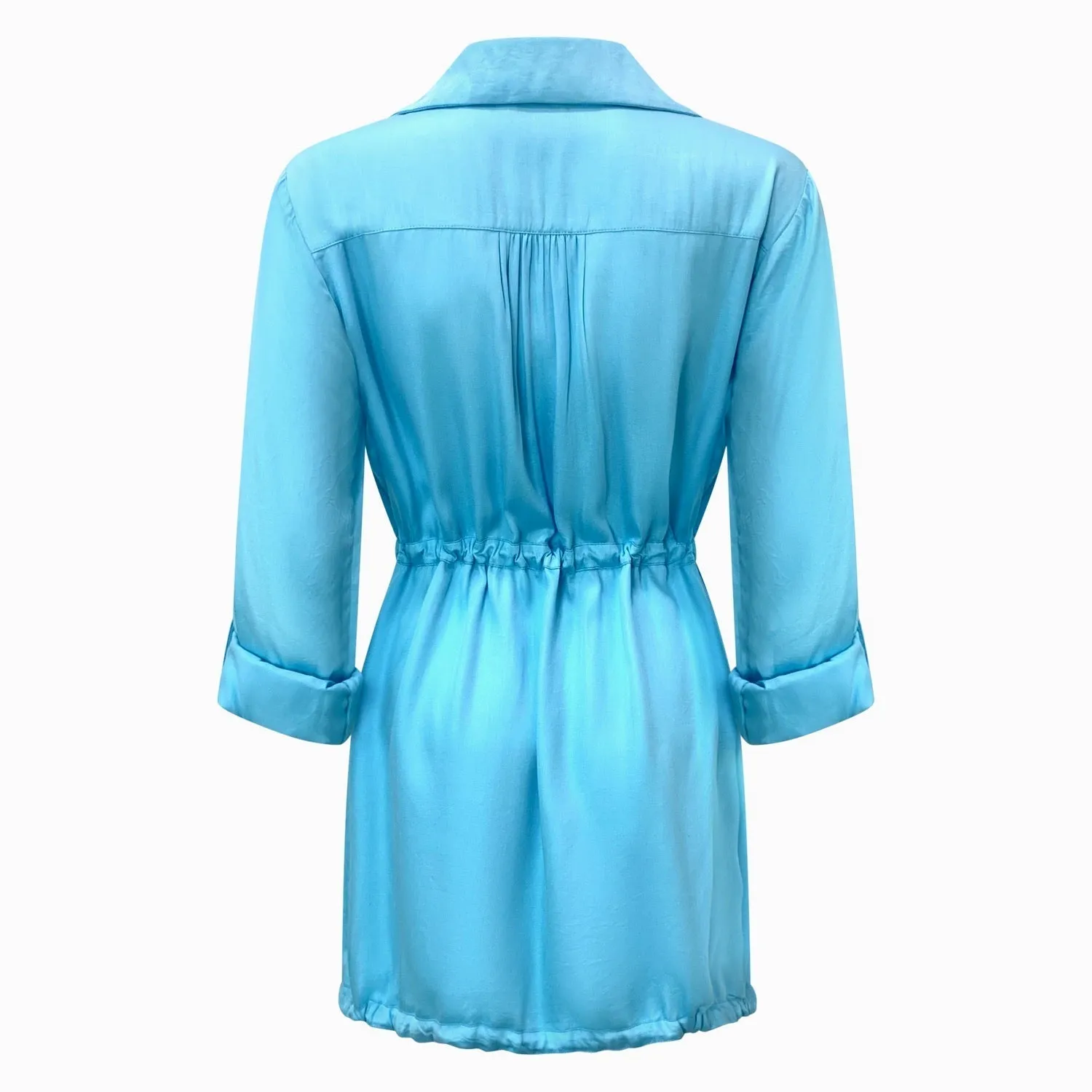 Aqua Blue Lightweight Parker Jacket - Keeping It Kool