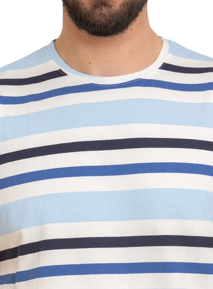 Baby Blue Striped Round T-shirt