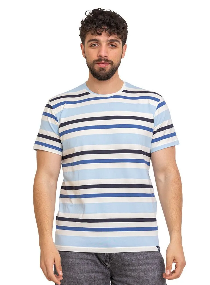 Baby Blue Striped Round T-shirt