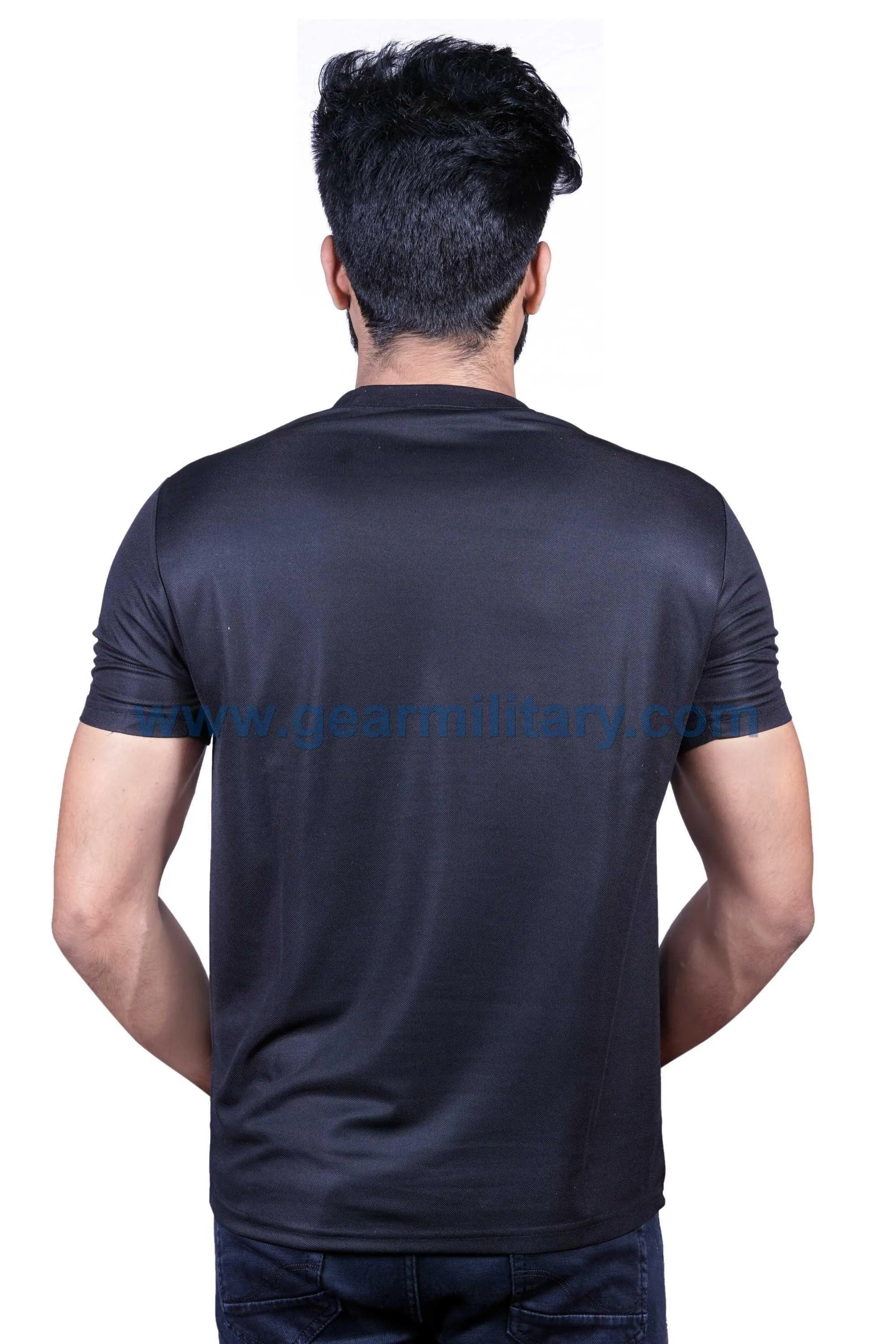 Black Plain Round Neck T Shirt