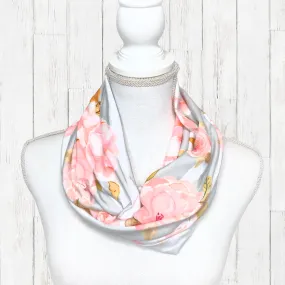 Blush Pink Chunky Stripe Infinity Scarf