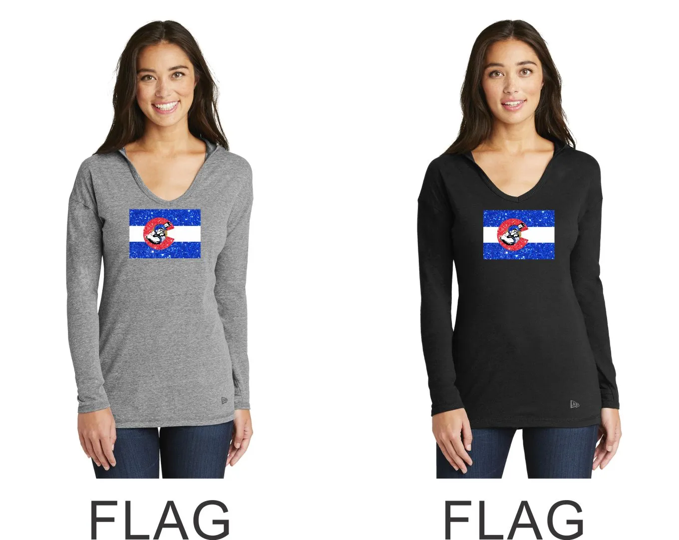 Bulldawgs New Era Lightweight Ladies Hooded Pullover- 4 designs- Matte or Glitter