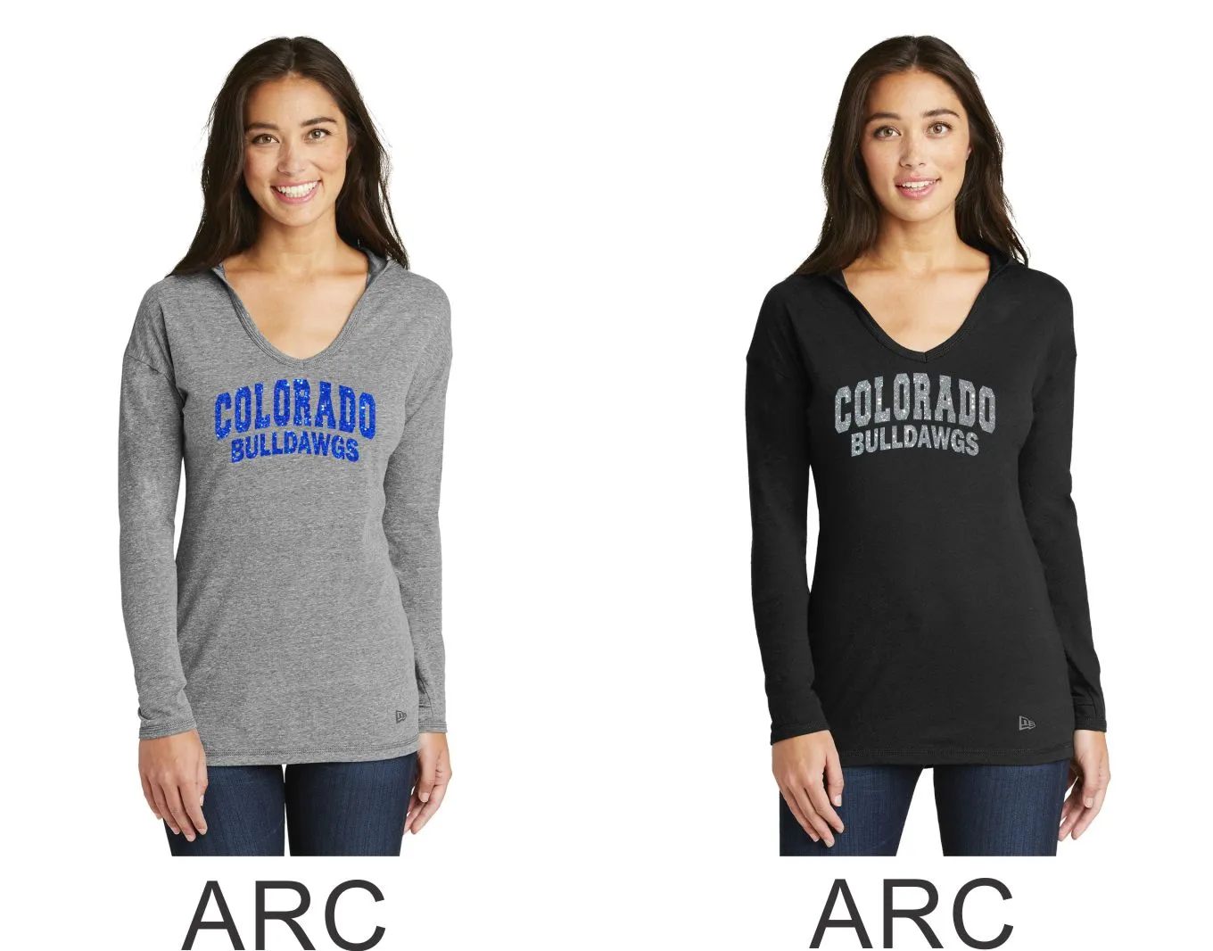 Bulldawgs New Era Lightweight Ladies Hooded Pullover- 4 designs- Matte or Glitter
