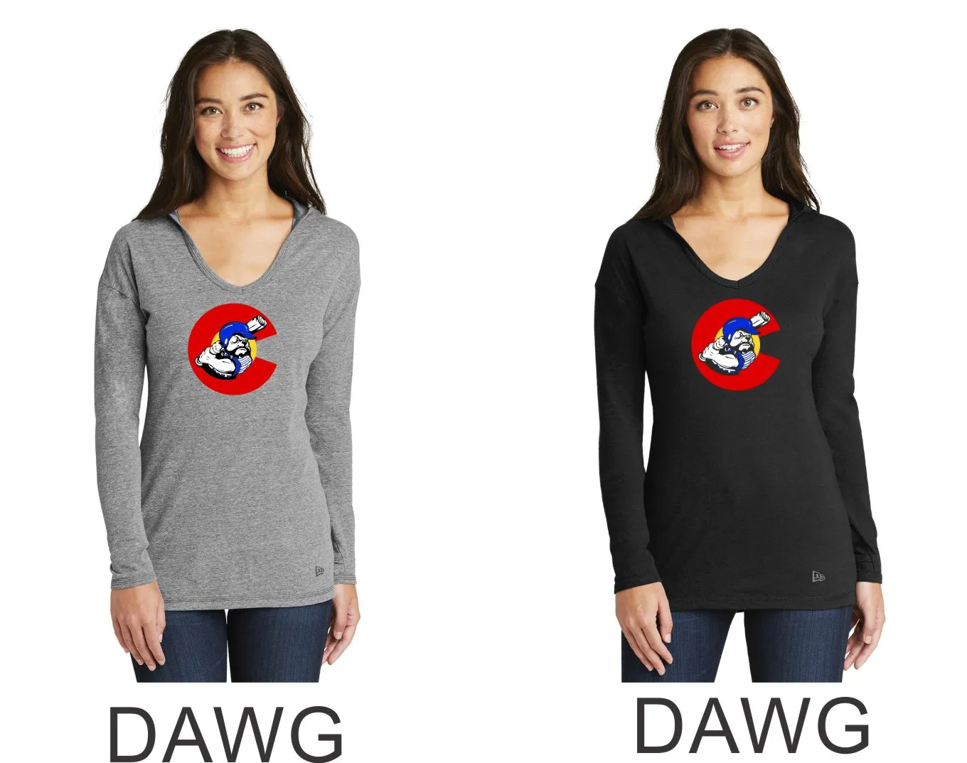Bulldawgs New Era Lightweight Ladies Hooded Pullover- 4 designs- Matte or Glitter