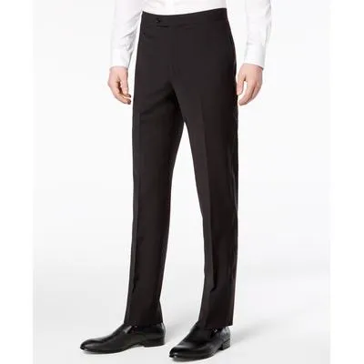 Calvin Klein Mens Slim fit Dress Pants 33 / 30 Black Solid Stretch