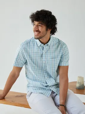 Casper Blue Check Half Shirt