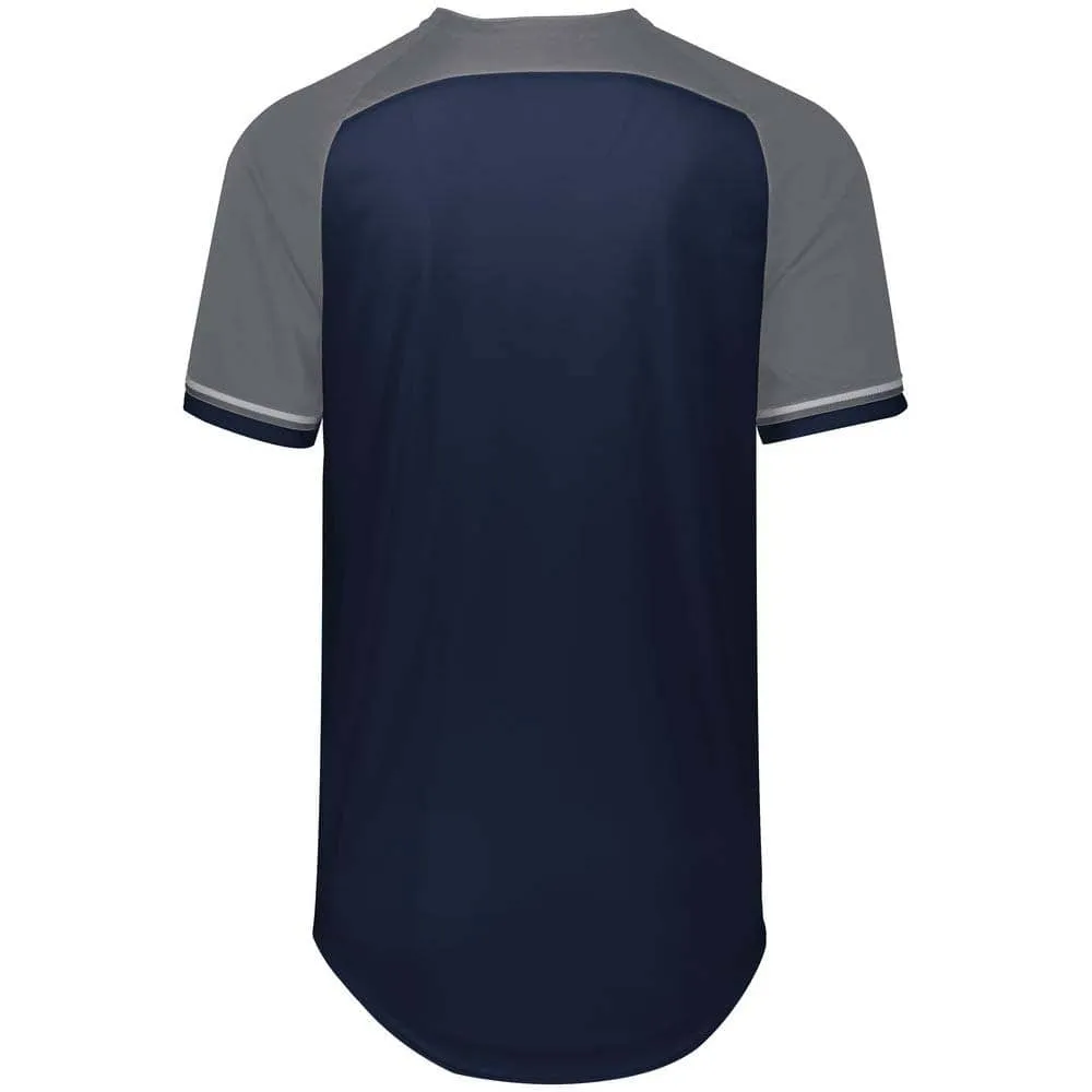 Classic Navy-Steel V-Neck Jersey