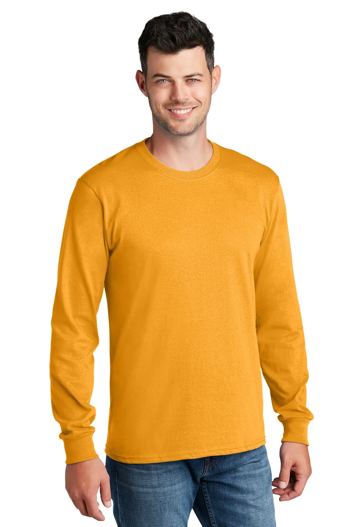 Custom Embroidered - Port & Company® - Long Sleeve Core Cotton Tee. PC54LS