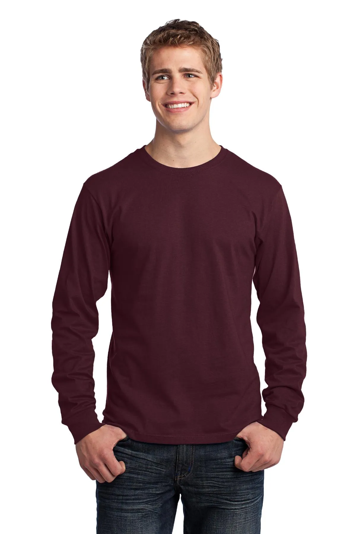 Custom Embroidered - Port & Company® - Long Sleeve Core Cotton Tee. PC54LS