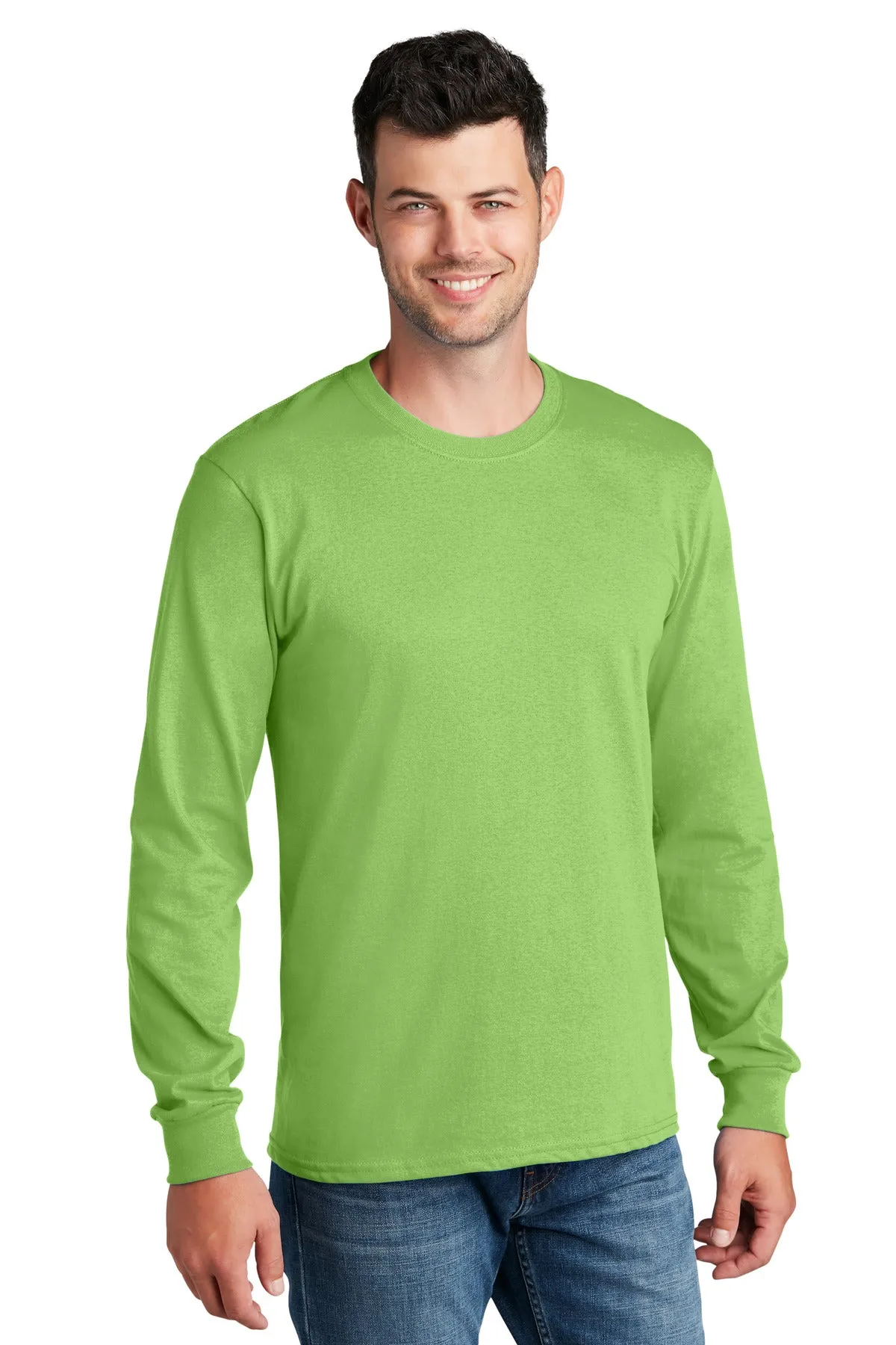 Custom Embroidered - Port & Company® - Long Sleeve Core Cotton Tee. PC54LS