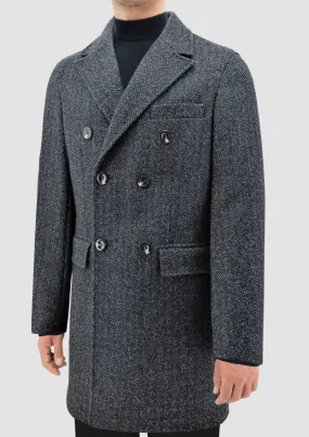 Daniel Hechter raphael mens winter coat in navy wool blend