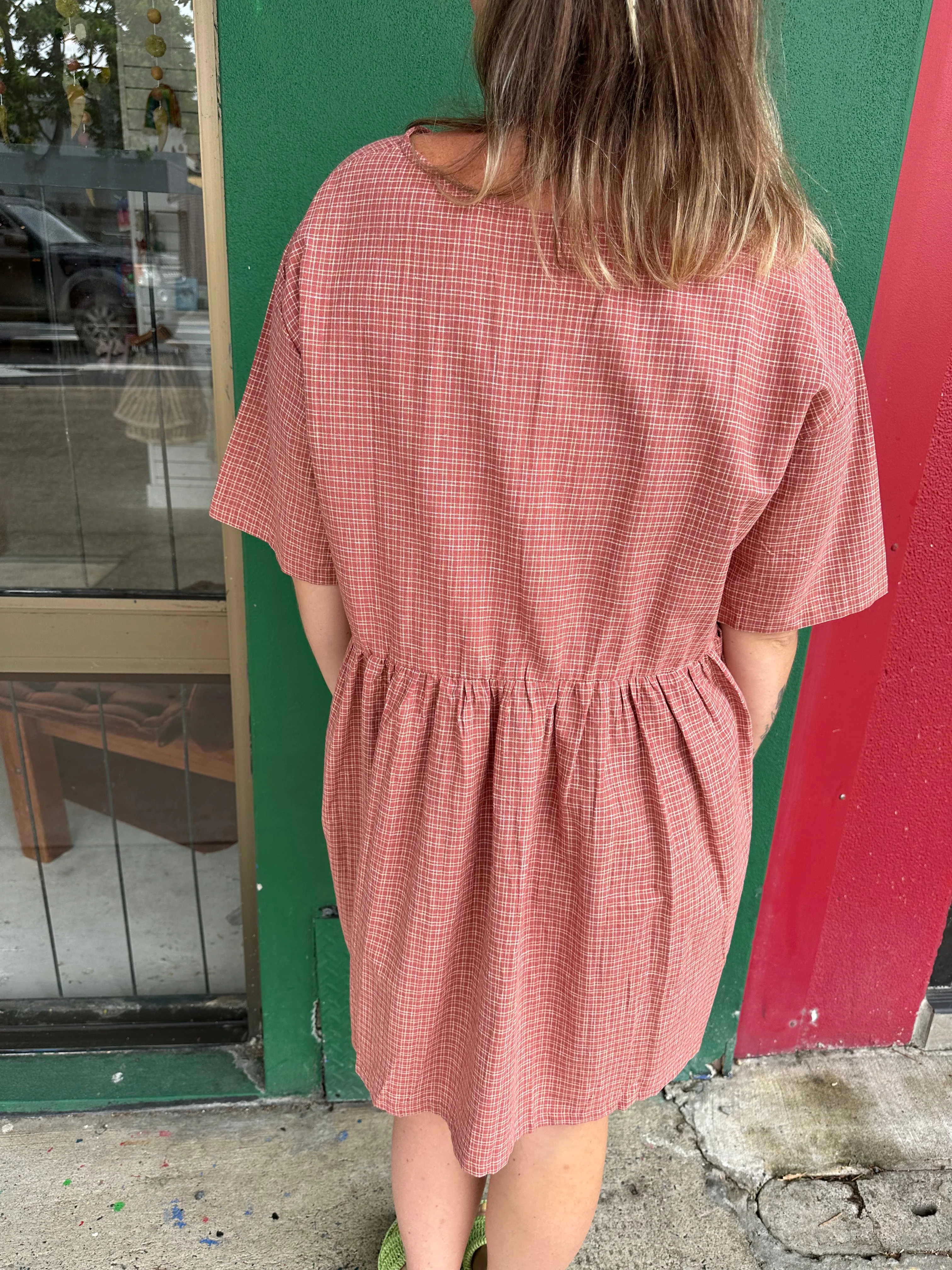 Darcey tie dress - Picnic hemp