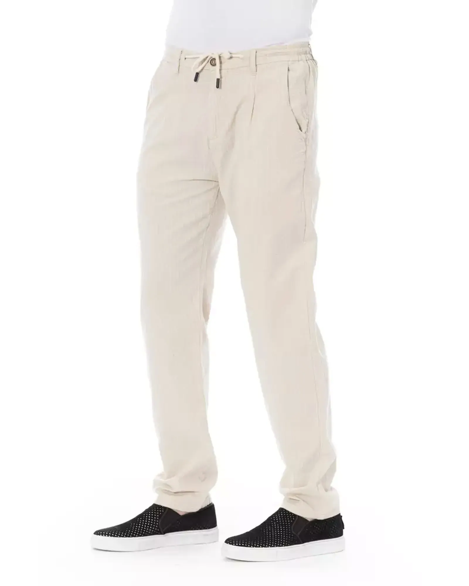 Drawstring Closure Chino Trousers with Pockets W36 US Men
