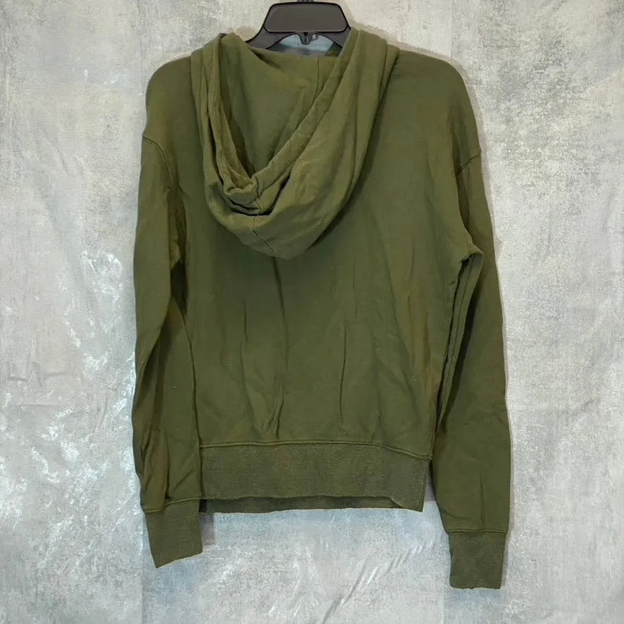 EVERLEIGH Women's Olive Distressed Pullover Hooded Sweater SZ XS