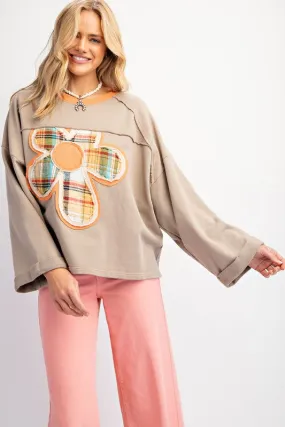 Flower Patch Terry Knit Pullover