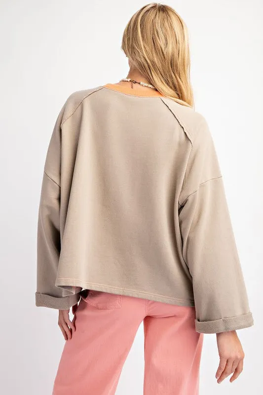 Flower Patch Terry Knit Pullover