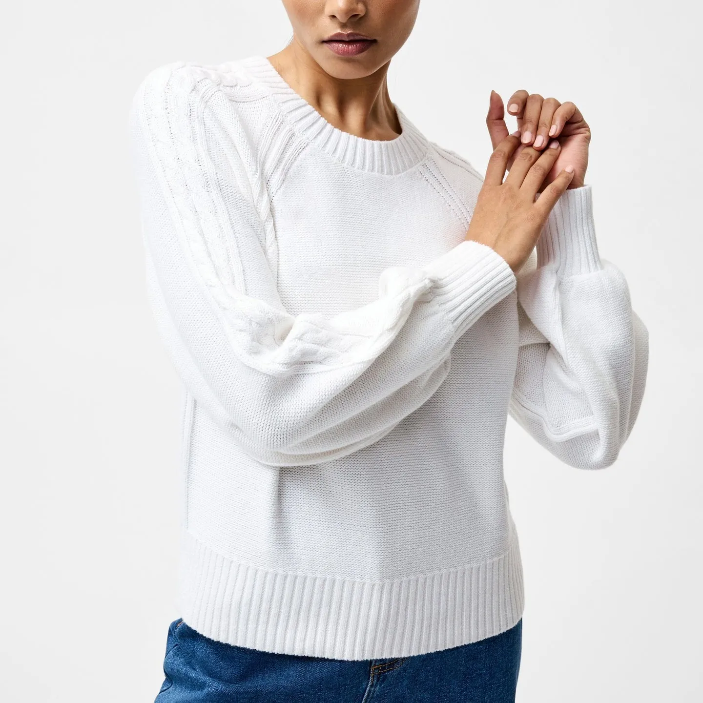 French Connection Lily Cable Sleeve Jumper