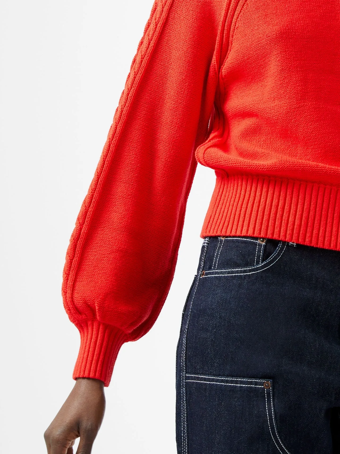 French Connection Lily Cable Sleeve Jumper