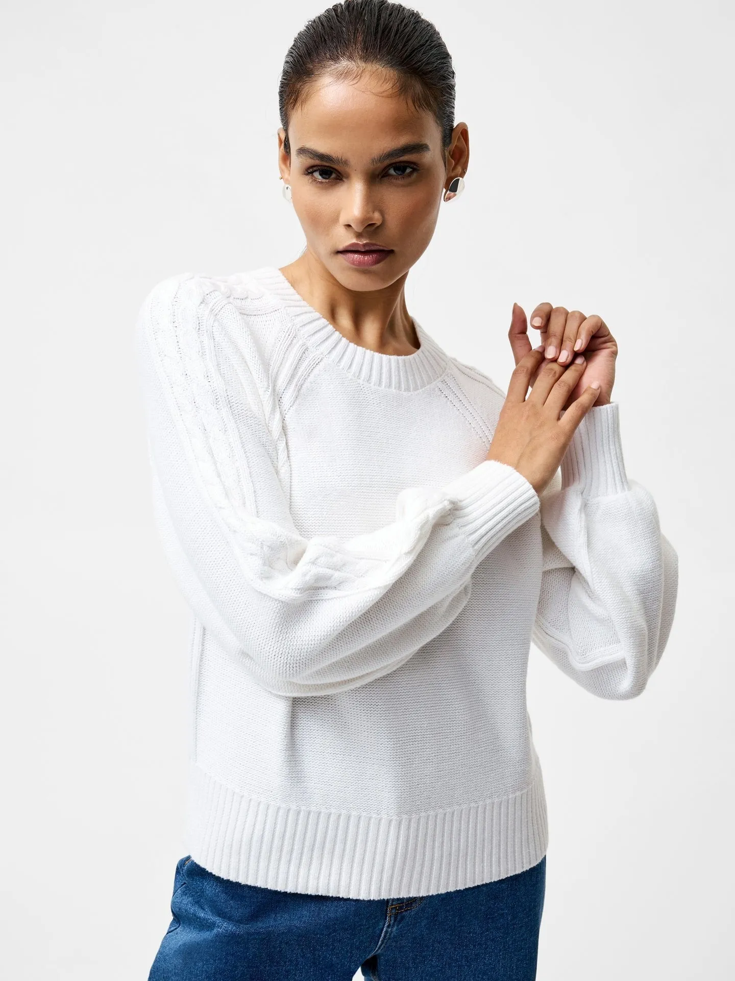 French Connection Lily Cable Sleeve Jumper