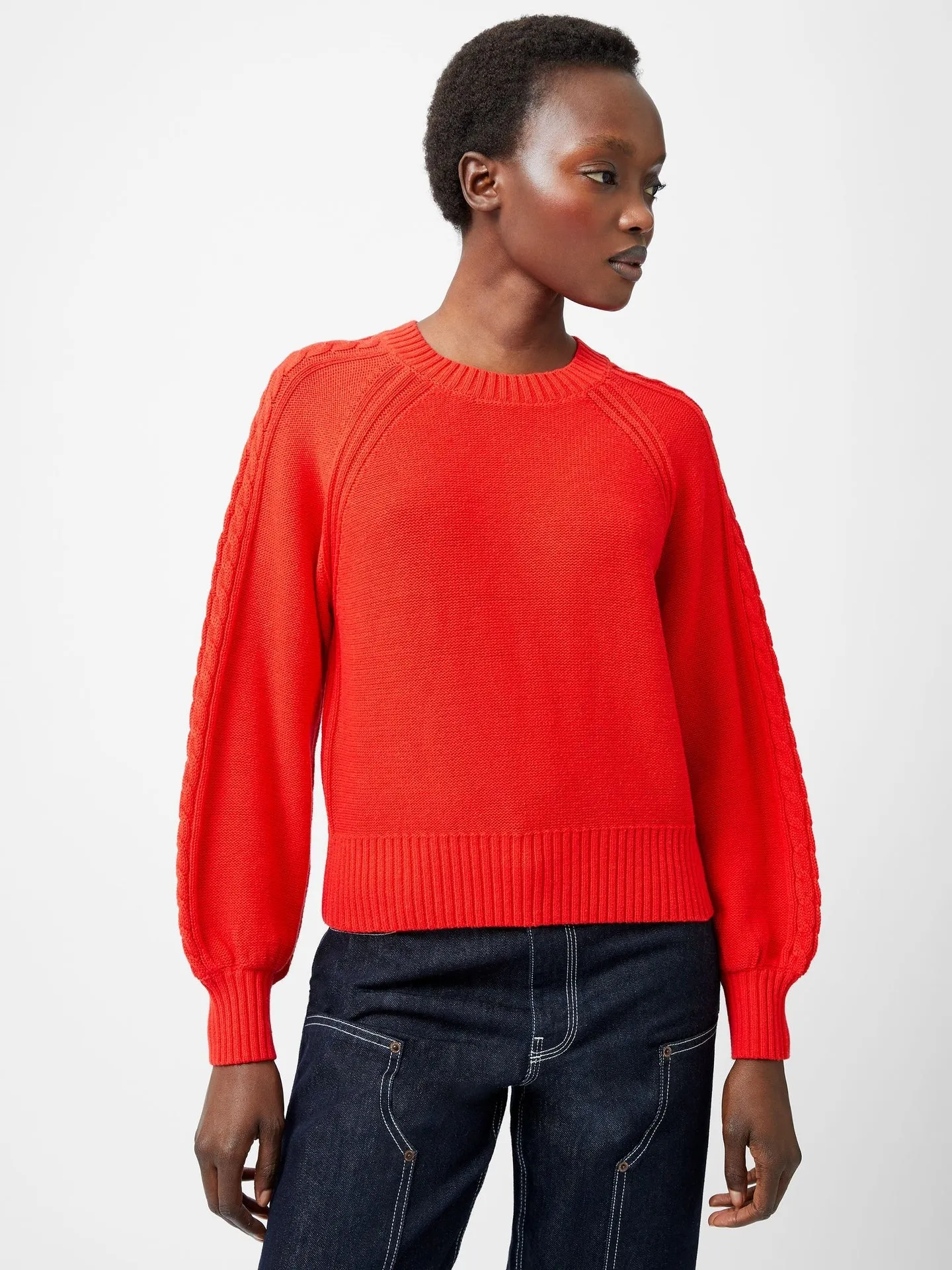 French Connection Lily Cable Sleeve Jumper