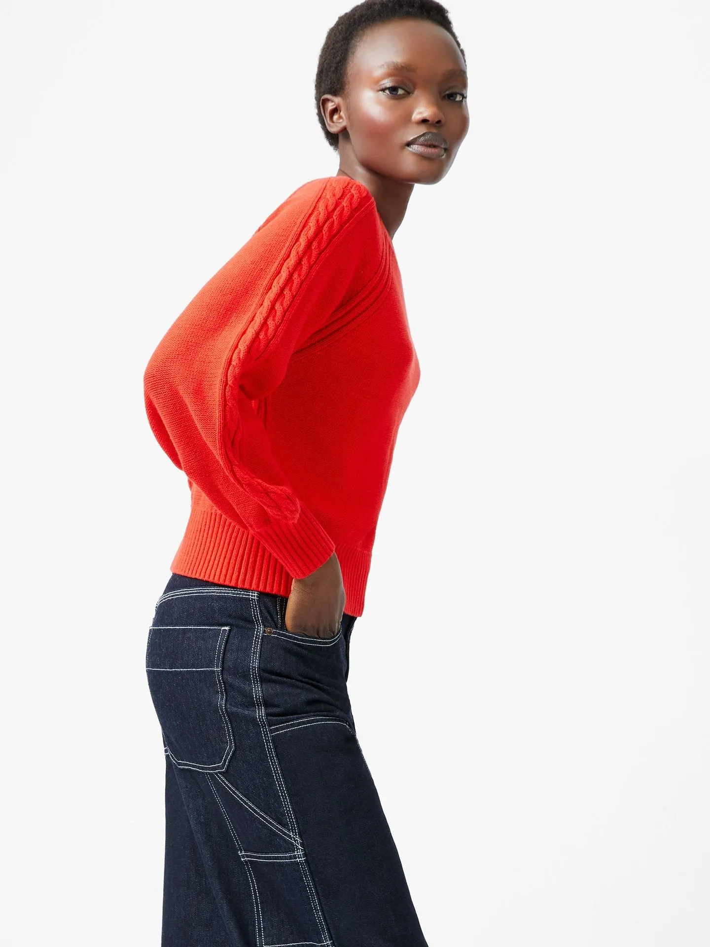 French Connection Lily Cable Sleeve Jumper