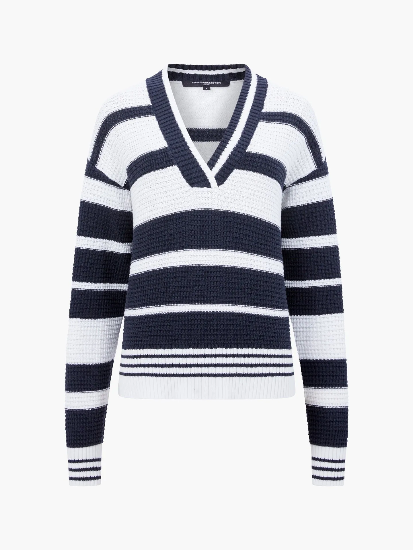 French Connection Lily Mozart Striped Varsity Jumper