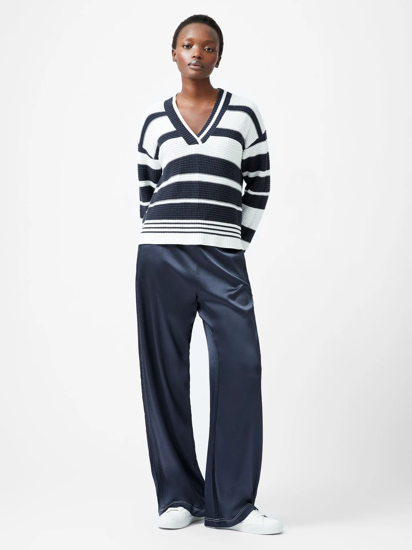 French Connection Lily Mozart Striped Varsity Jumper