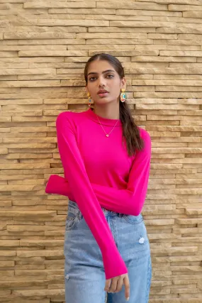 Fushia High Neck Bodysuit
