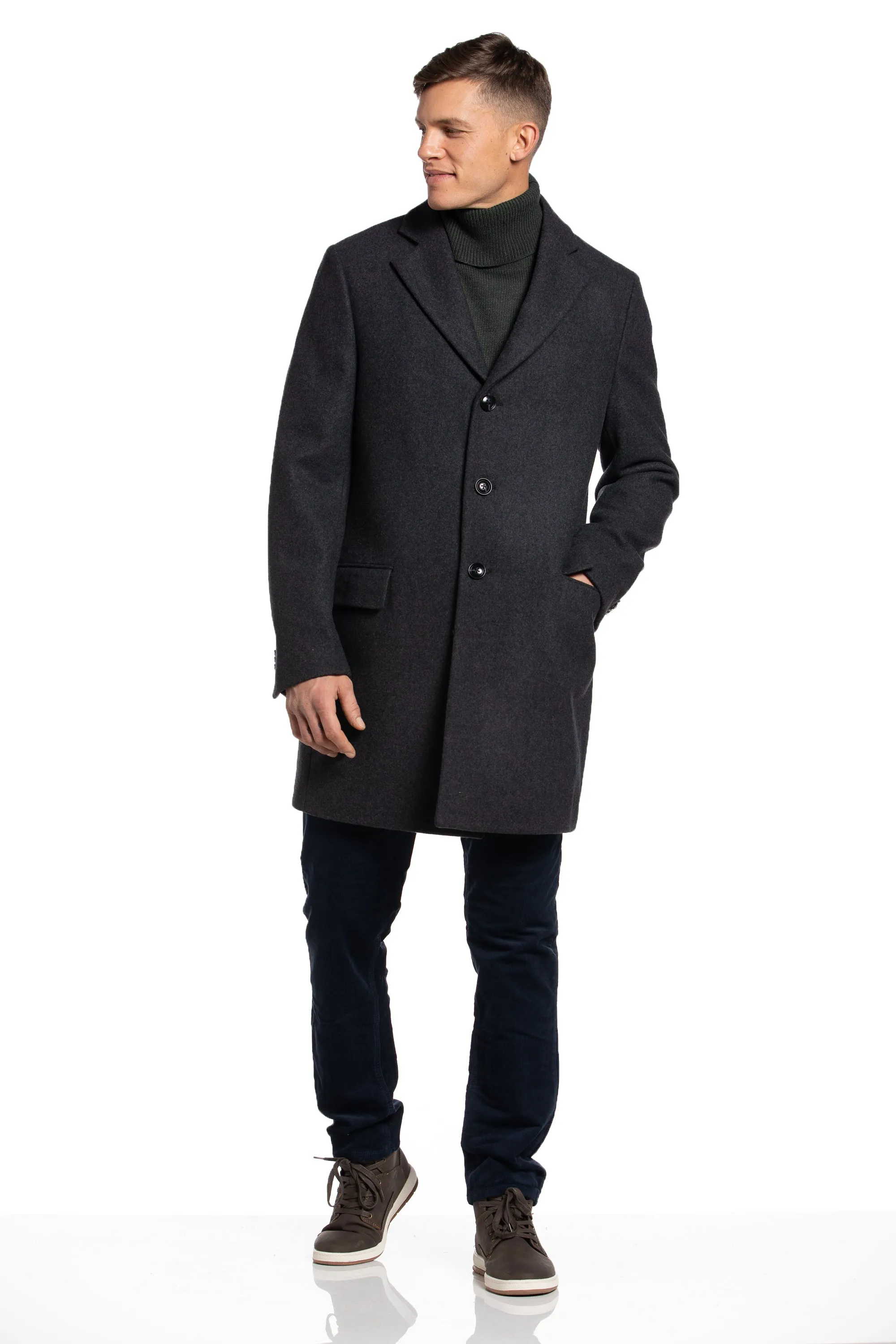 Grafton Wool Charcoal Overcoat