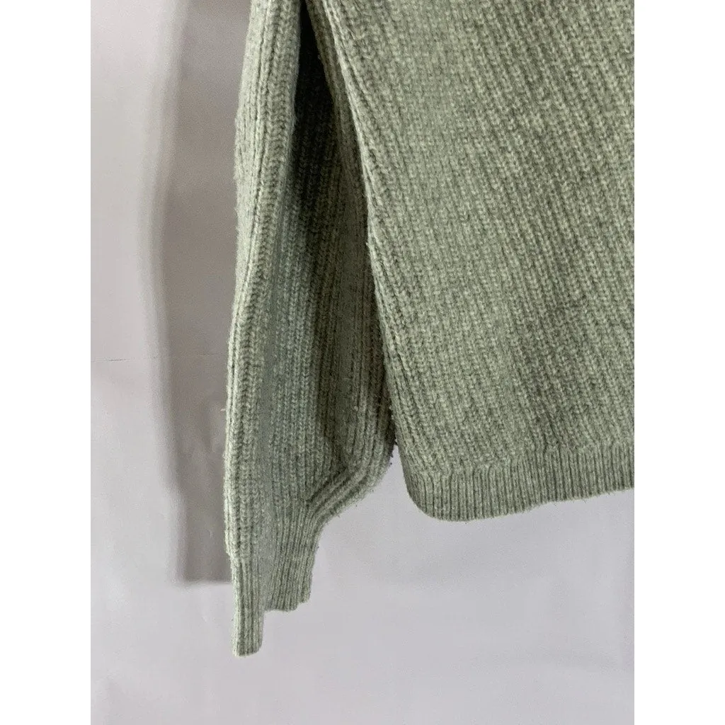 H&M Women's Gray V-Neck Rib Knit Pullover Sweater SZ M