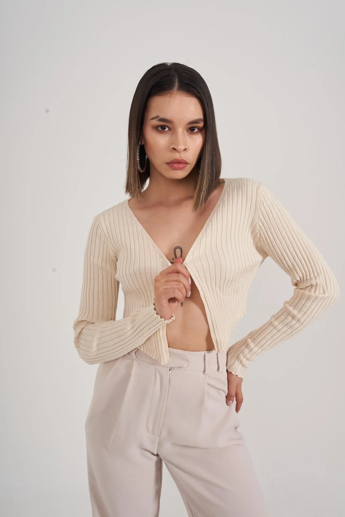 HLLY Women Odyssey Cardigan Beige - Nocera Inferiore