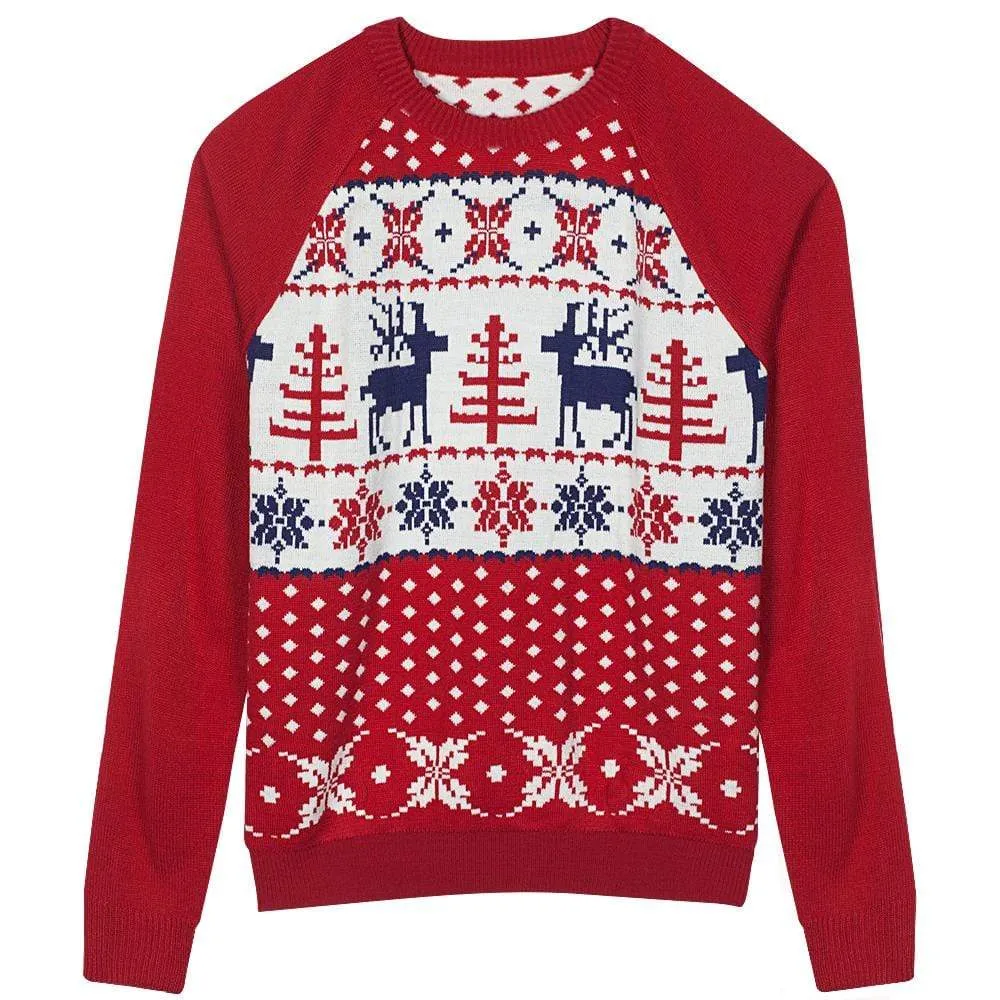 Holiday Family Matching Sweater in Tango Red