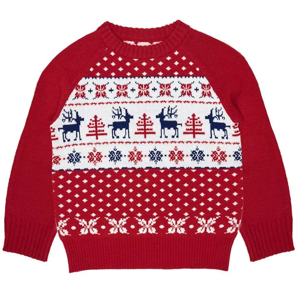 Holiday Family Matching Sweater in Tango Red