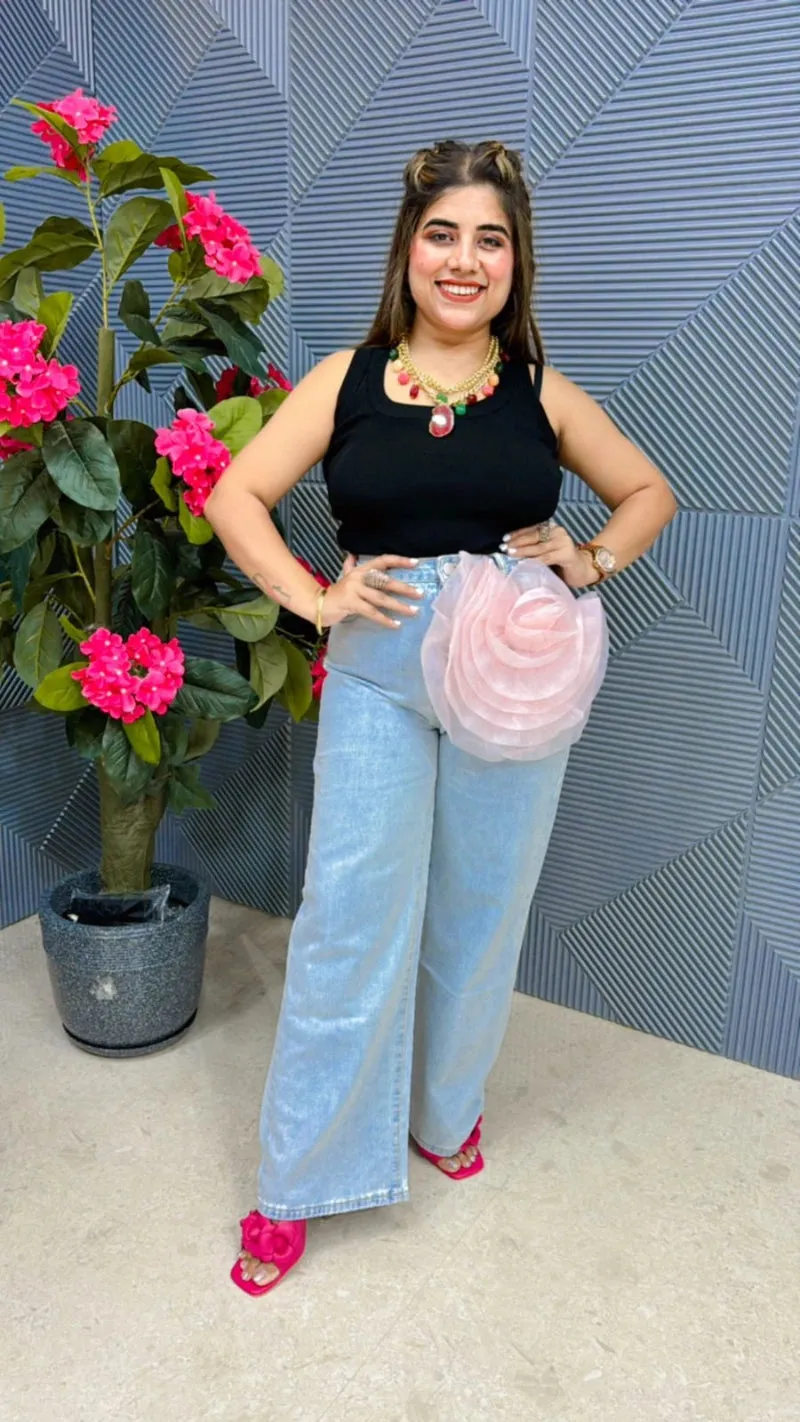Imported Quality Designer Flower Denim GGR466