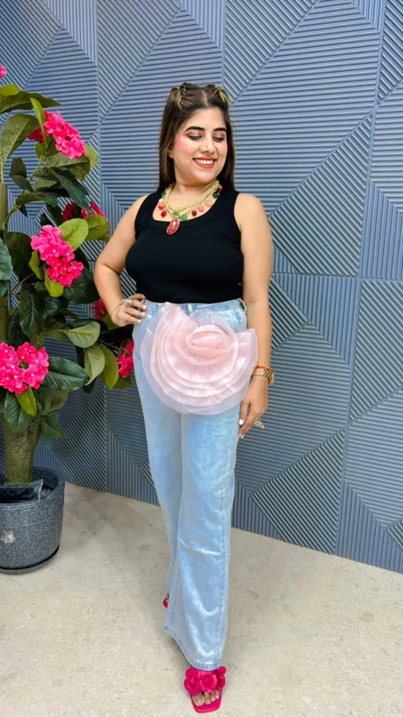 Imported Quality Designer Flower Denim GGR466