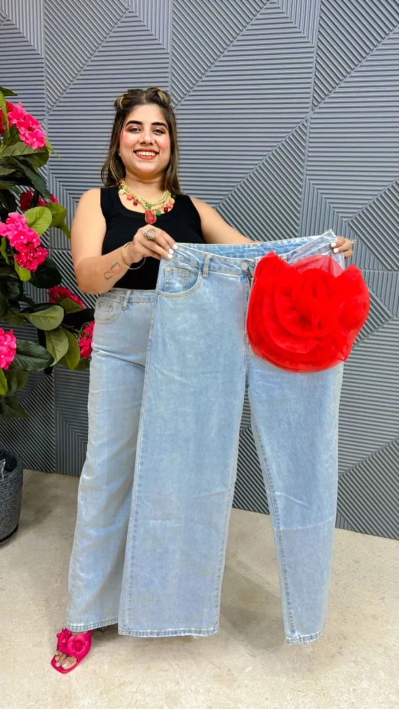 Imported Quality Designer Flower Denim GGR466