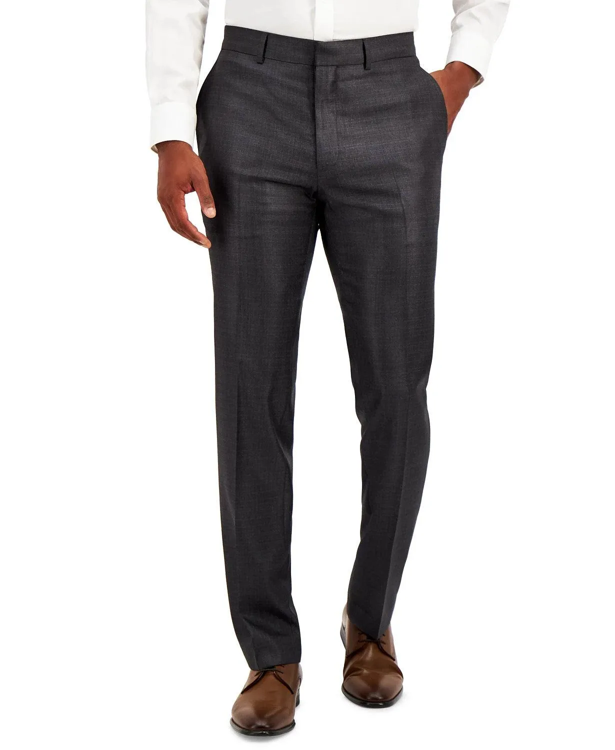 Kenneth Cole Reaction Mens Slim fit Dress Pants 36 / 30 Grey Solid