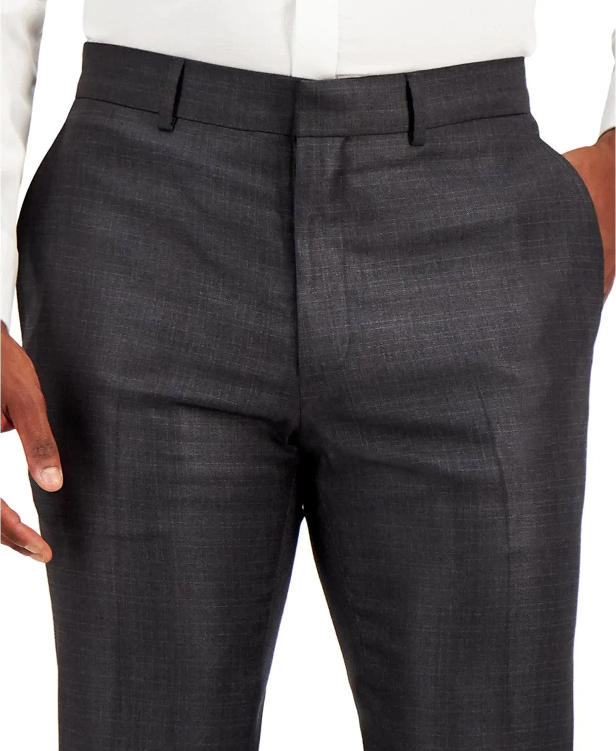 Kenneth Cole Reaction Mens Slim fit Dress Pants 36 / 30 Grey Solid