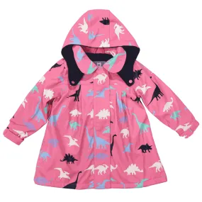 Korango Dinosaur Colour Change Rain Jacket Hot Pink