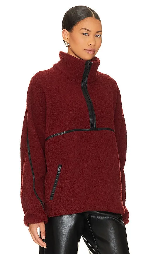 LAMARQUE Helsa Fleece Jacket in Burgundy