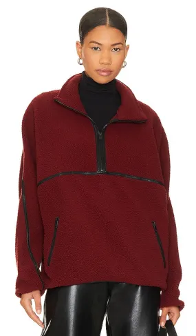 LAMARQUE Helsa Fleece Jacket in Burgundy