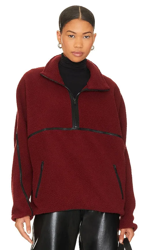 LAMARQUE Helsa Fleece Jacket in Burgundy