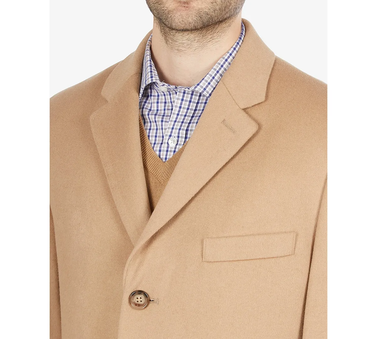Lauren Ralph Lauren Mens Classic fit Overcoat Coat 36 R Beige Solid