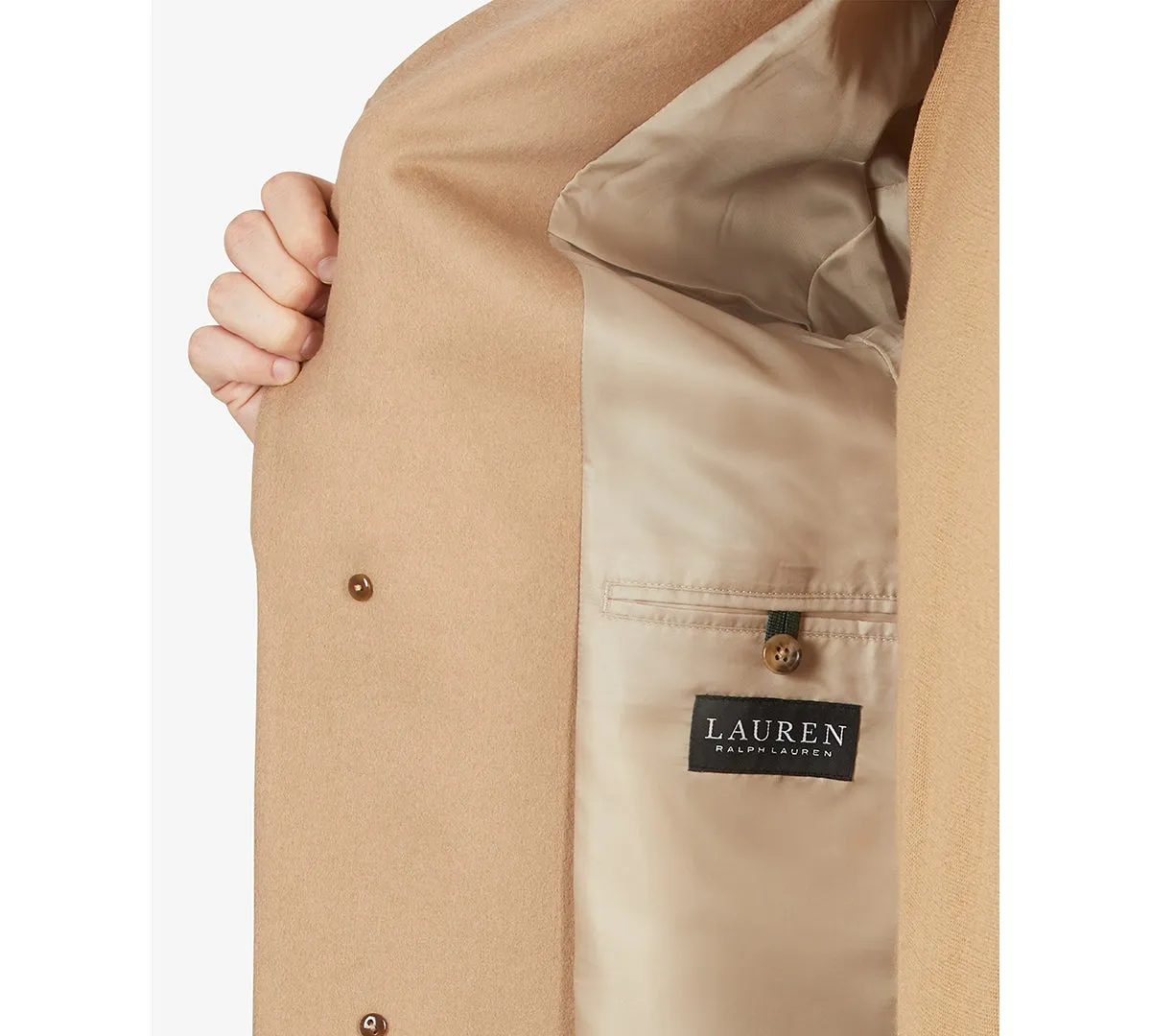 Lauren Ralph Lauren Mens Classic fit Overcoat Coat 36 R Beige Solid