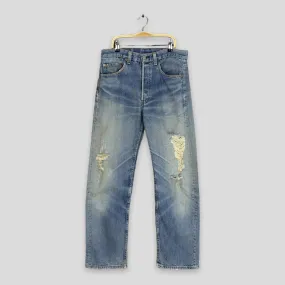 Levi's 501 Distressed Ripped Stonewash Jeans Size 31x29