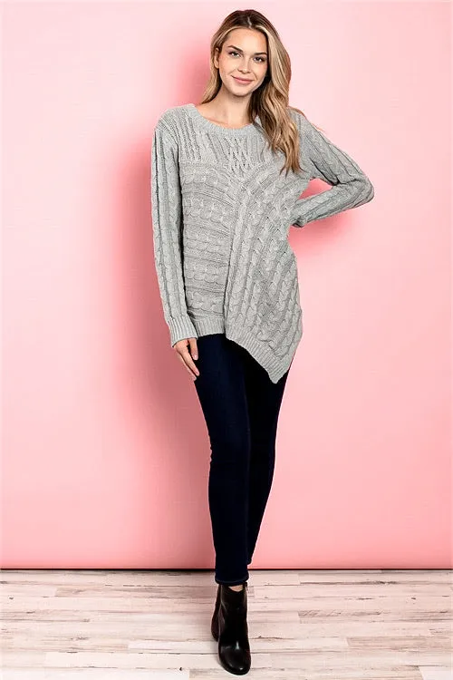 Lexi Grey Asymmetrical Sweater