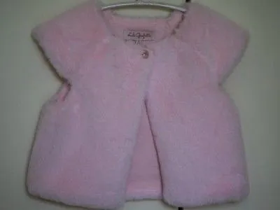 LILI GAUFRETTE GIRLS PALE PINK SYNTHETIC FUR GILET 3 YEARS